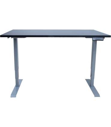 Töölaud ERGO 2-mootoriga 140x80xH60-125cm, must/hõbehall