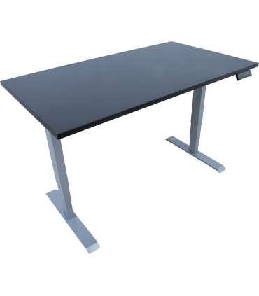 Töölaud ERGO 2-mootoriga 140x80xH60-125cm, must/hõbehall