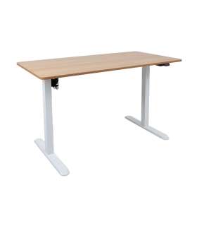 Töölaud ERGO LIGHT 1-mootoriga 120x60xH73-118cm, tamm/valge