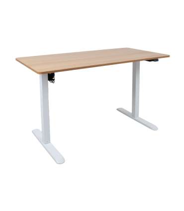 Töölaud ERGO LIGHT 1-mootoriga 120x60xH73-118cm, tamm/valge