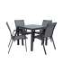Aiamööblikomplekt DELGADO laud ja 4 tooli, hall