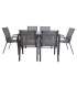 Aiamööblikomplekt DELGADO laud ja 6 tooli, hall