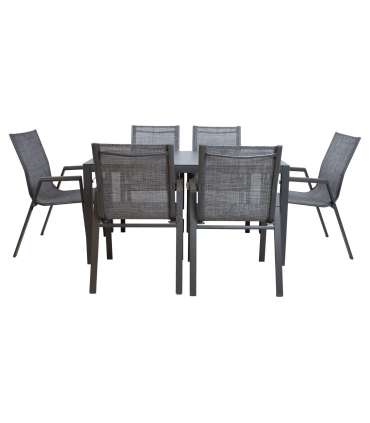 Aiamööblikomplekt DELGADO laud ja 6 tool