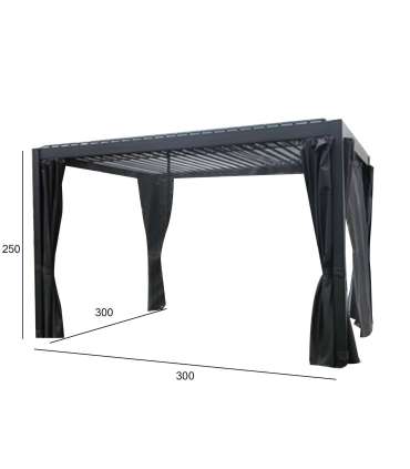 Шатёр MIRADOR 3x3xH2,5м со шторами, темно-серый