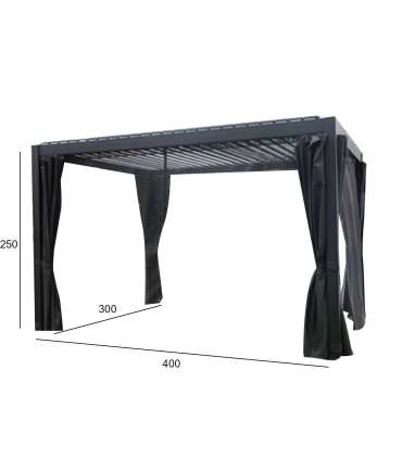 Шатёр MIRADOR 3x4xH2,5м со шторами, темно-серый