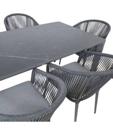 Aiamööblikomplekt CARVES laud ja 6 tooli