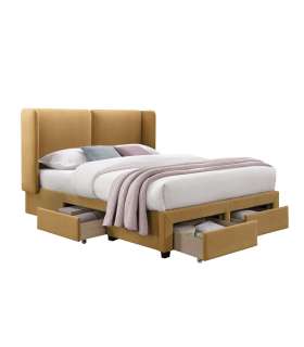 Voodi SUGI madratsiga HARMONY TOP 160x200cm, kollane