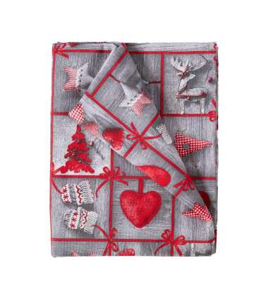 Laudlina WINTER FLOWERS, 136x220cm, südamed, 50%polüester, 50%puuvill, kangas 385