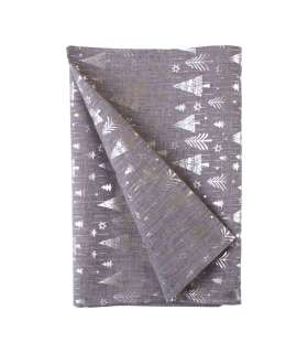 Linik GLORY 45x180cm, hõbedased kuused, 100% polüester, kangas 403