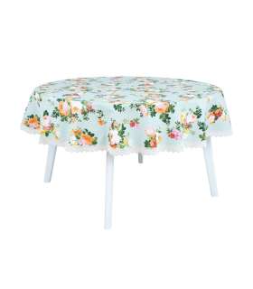 Laudlina SUMMER FLOWER pitsiga, D170cm, lilleline, 20% polüester, 80% puuvill, kangas 429