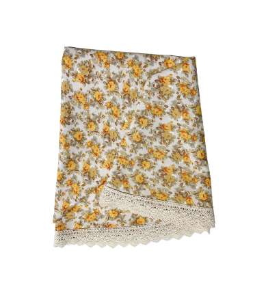 Laudlina LONETA NEW pitsiga, D170cm, beež roos, 50% polüester, 50% puuvill, kangas 476