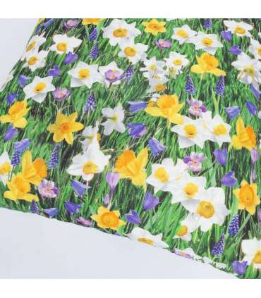 Padi HOLLY 45x45cm, lukuga, kevadlilled, kangas 100% puuvill, kangas 415