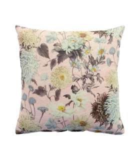 Padi LONETA NEW 45x45cm lukuga, roosa krüsanteem, 50% puuvill, 50% polüester, kangas 473