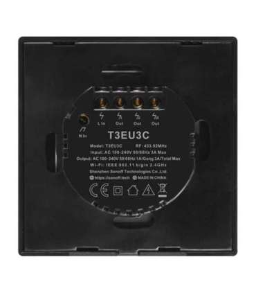 Smart Switch WiFi + RF 433 Sonoff T3 EU TX (2-channel)