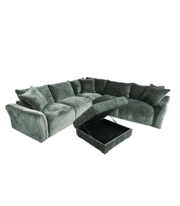 Nurgadiivan ja tumba DIVI 2176x276x102xH84cm, mündiroheline