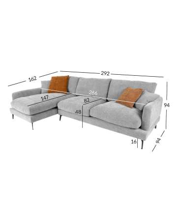 Nurgadiivan DAISY VN 292x162/94xH94cm, hall