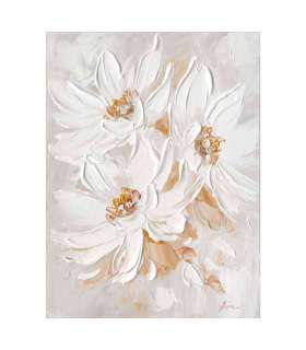 Õlimaal 60x80cm, kolm valget õit