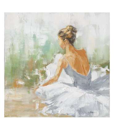 Õlimaal 80x80cm, tantsija valges