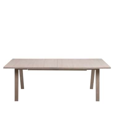 Söögilaud A-LINE 210/310x100xH74cm, pikendatav, lauaplaat: spoonitud mööbliplaat, jalad: puit, viimistlus: õlitatud valg