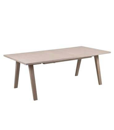 Söögilaud A-LINE 210/310x100xH74cm, pikendatav, lauaplaat: spoonitud mööbliplaat, jalad: puit, viimistlus: õlitatud valg