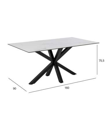 Söögilaud HEAVEN 160x90xH75,5cm, valge