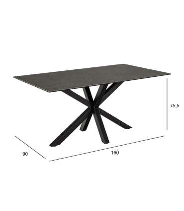 Söögilaud HEAVEN 160x90xH75,5cm, must