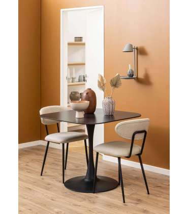 Söögilaud MALTA 90x90xH75cm, must