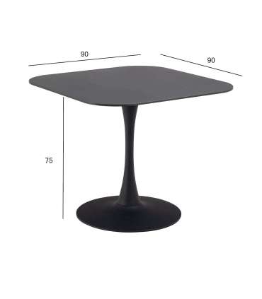Söögilaud MALTA 90x90xH75cm, must
