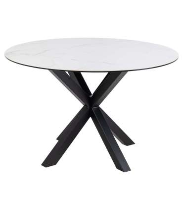 Söögilaud HEAVEN D119xH75,5cm, valge, keraamiline plaat, teras