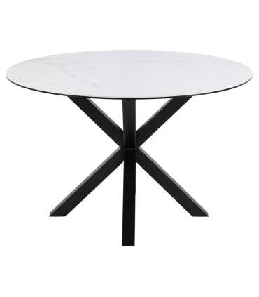 Söögilaud HEAVEN D119xH75,5cm, valge, keraamiline plaat, teras