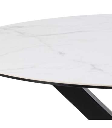 Söögilaud HEAVEN D119xH75,5cm, valge, keraamiline plaat, teras