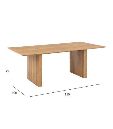 Söögilaud COLIMA 210x100xH75cm, naturaalne, melamiin, MDF