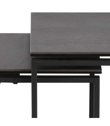 Diivanilauad 3tk KATRINE 50x50xH55cm, 43x43xH50cm, 36x36xH45cm, must