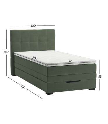 Kontinentaalvoodi JEEP 90x200cm, rohelin