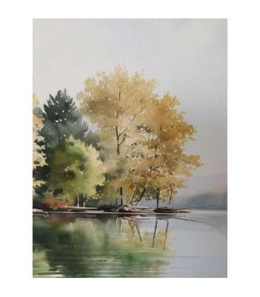 Seinapilt WALLY 45x60cm, mets järve ääre