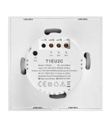 Smart Switch WiFi + RF 433 Sonoff T1 EU TX (2-channel)