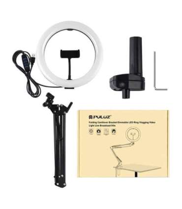 Desktop arm stand Puluz with 26cm LED Vlogging Ring PKT3090B