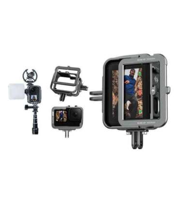 TELESIN Aluminum cage for GoPro Hero 12/11/10/9 +vertical adapter