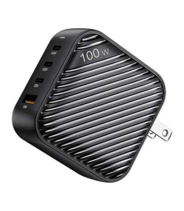 INVZI GanHub 3x USB-C + USB wall charger, 100W, EU/UK/AU/US (black)