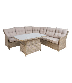 Садовая мебель PACIFIC угловой диван и стол, бежевый