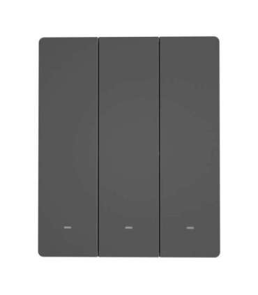 Smart WiFi wall switch SONOFF M5-3C-80 (3-channel, for frame, graphite)