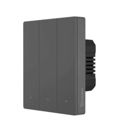 Smart WiFi wall switch SONOFF M5-3C-80 (3-channel, for frame, graphite)