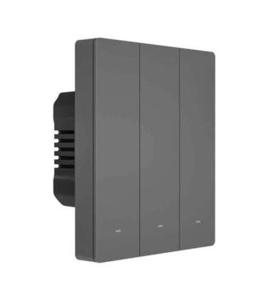 Smart WiFi wall switch SONOFF M5-3C-80 (3-channel, for frame, graphite)