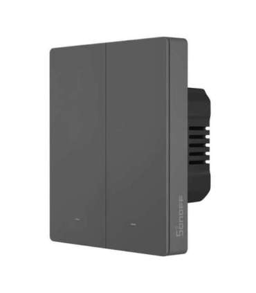 Smart WiFi wall switch SONOFF M5-2C-80 (2-channel, for frame, graphite)