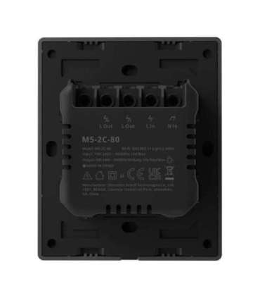 Smart WiFi wall switch SONOFF M5-2C-80 (2-channel, for frame, graphite)