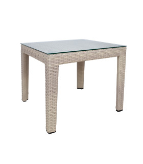 Столик вспомогательный WICKER 50x50xH45см, бежевый