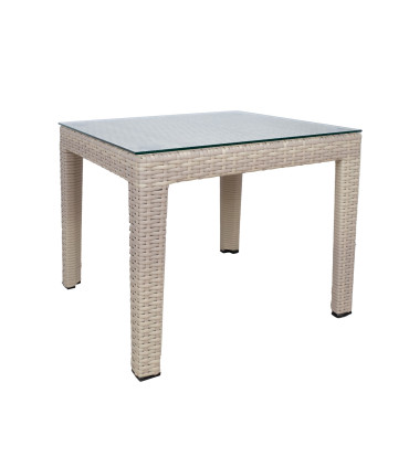 Столик вспомогательный WICKER 50x50xH45см, бежевый