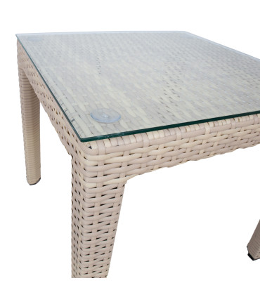 Столик вспомогательный WICKER 50x50xH45см, бежевый