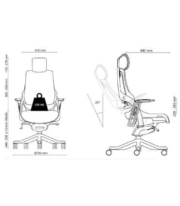 Töötool WAU laia seljatoega, hall