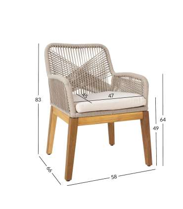 Tool FLORIDA 58x66xH83cm, akaatsia, beež